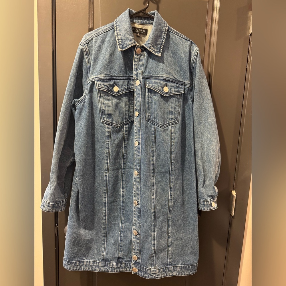 Eloquii Women's Blue Denim Mini Dress or Jacket